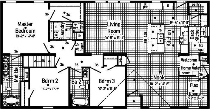 Pennwest limited modular 2p2902-x floor plan home features
