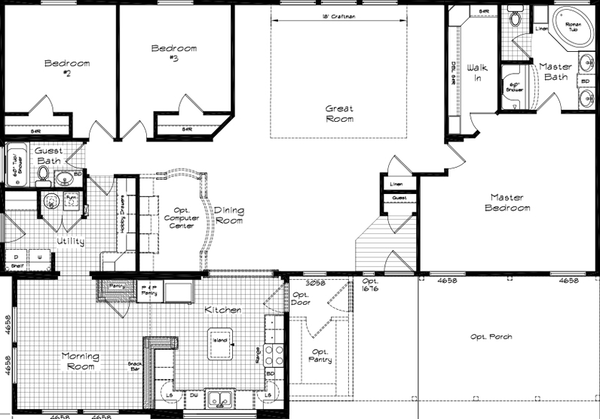 Grand manor 6012-2 floor plan home features