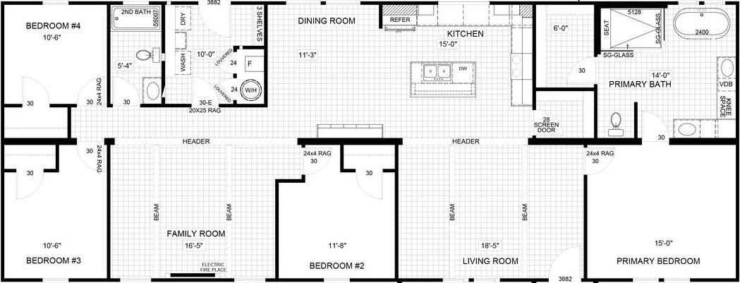 The jackson floor plan home features