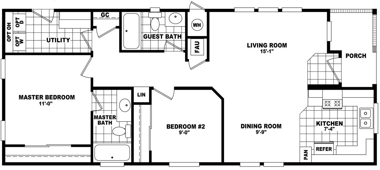 Wide Homes 20482B Floor Plan