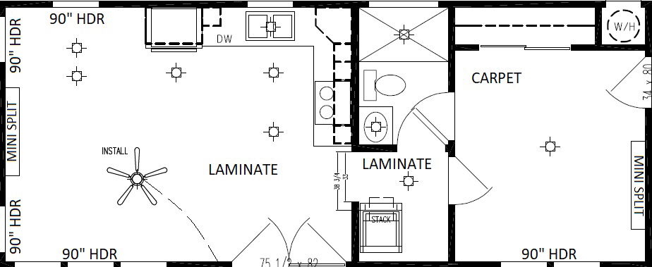 The Piedmont (34') - L Shaped Floor Plan