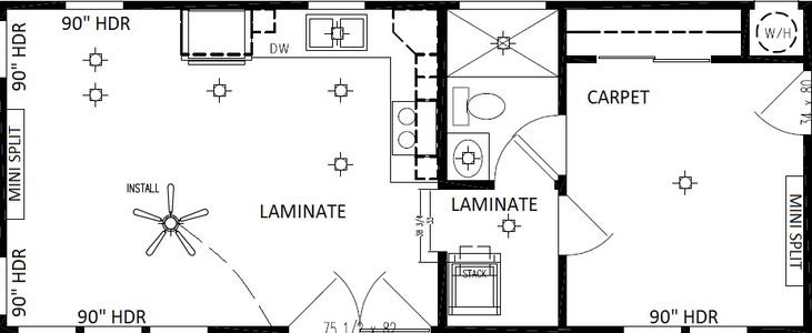 The piedmont (34') - l shaped floor plan cropped home features