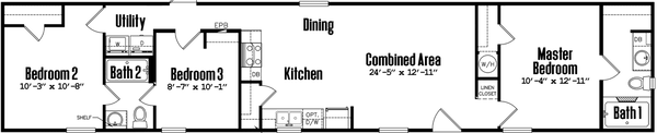 Park models s-14×72-32sa floor plan home features