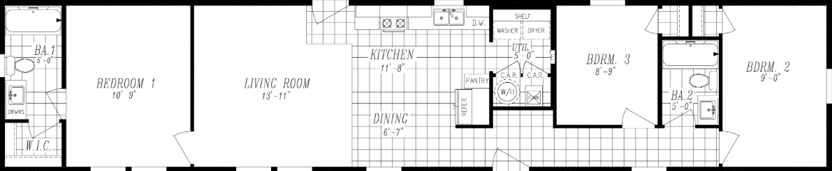 Columbia River Single Section 1010 Floor Plan