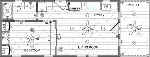 Cozy cabin 1 floor plan home features
