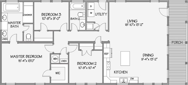 Tidewater floor plan home features