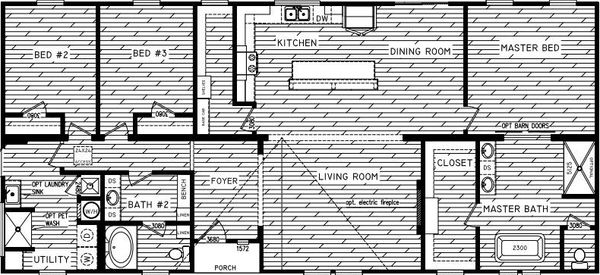 The shoal creek floor plan home features