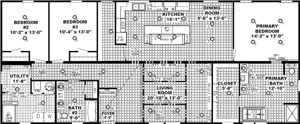The shoreline floor plan home features