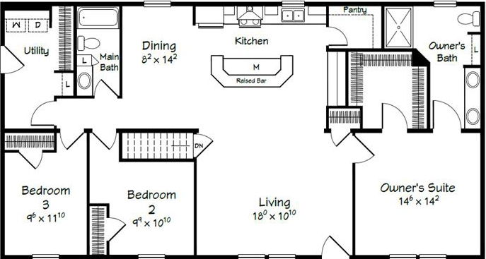 Evolution series mckinley model 3256b floor plan home features