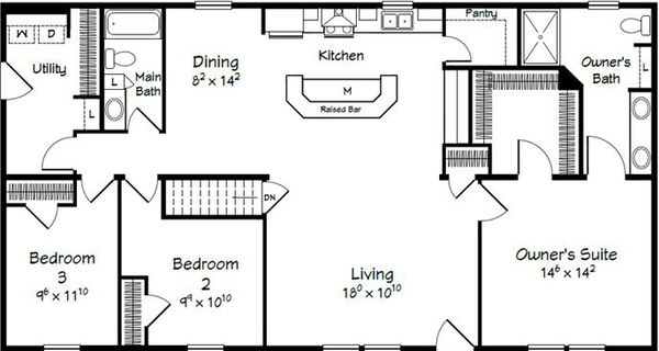 Evolution series mckinley model 3256b floor plan home features