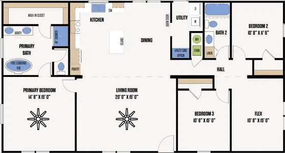 The liberty floor plan home features