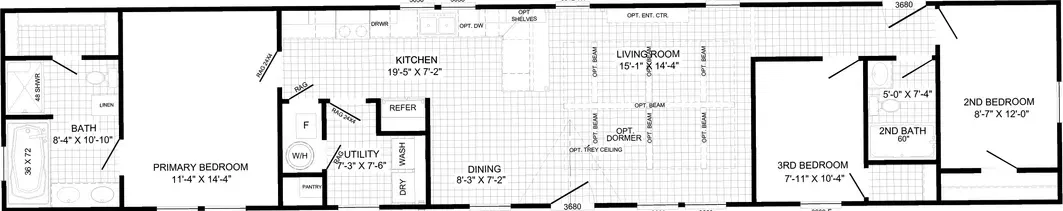 The marion floor plan home features