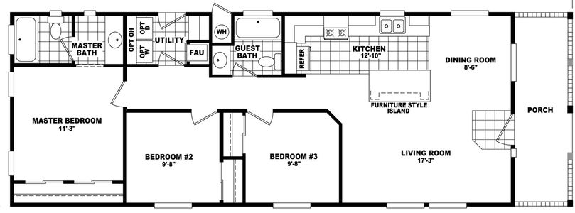 Wide homes 20583a floor plan home features