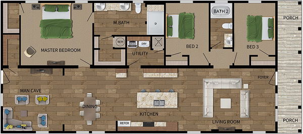Wl-monl-7206b floor plan home features