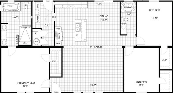 The parker floor plan home features
