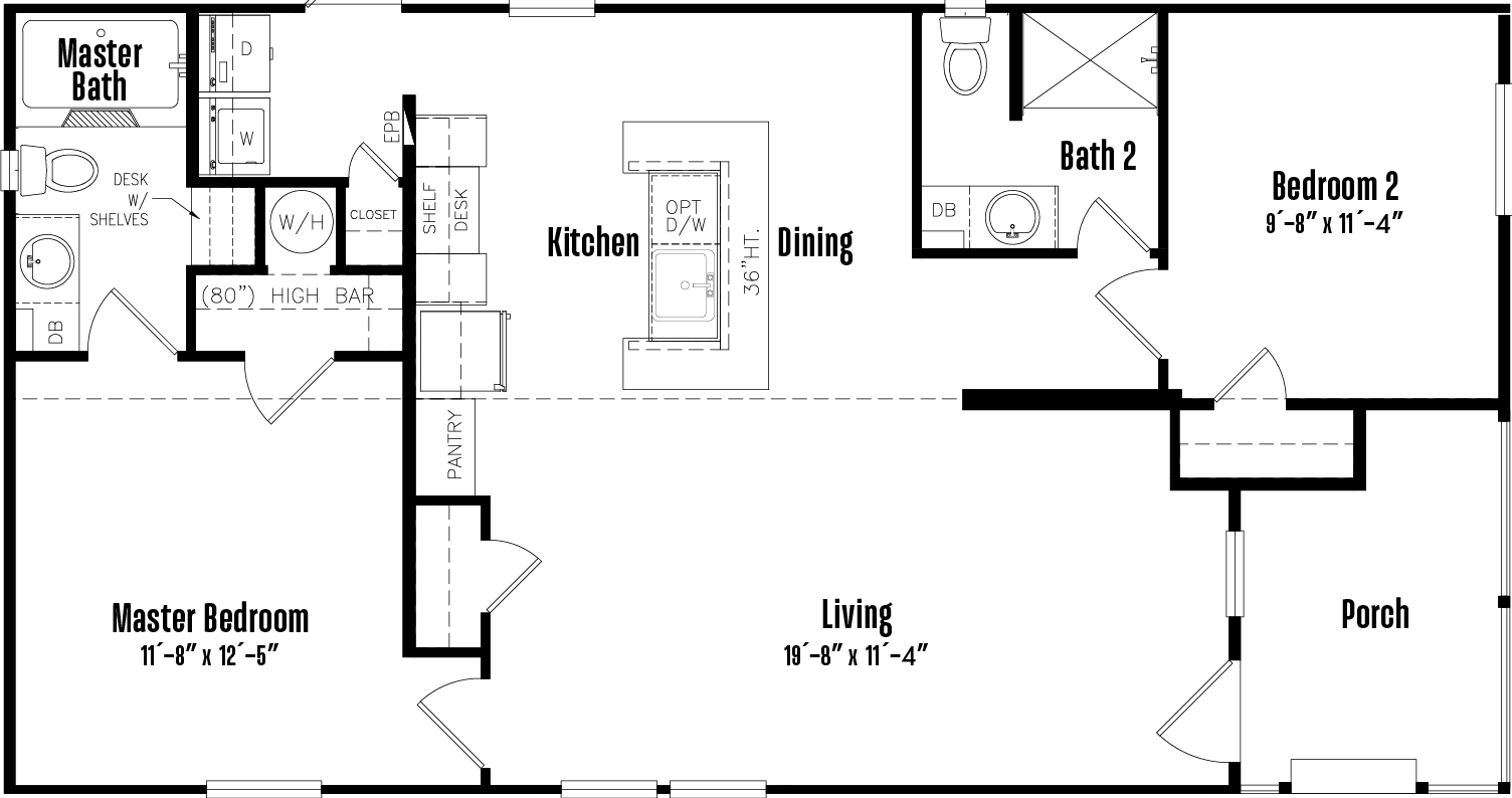 Doublewide s-24×48-22np floor plan home features