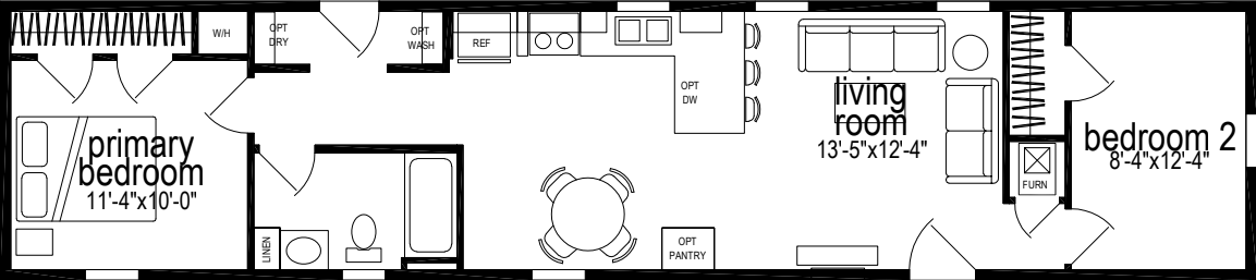 Sunwood single-section f242-ab floor plan home features