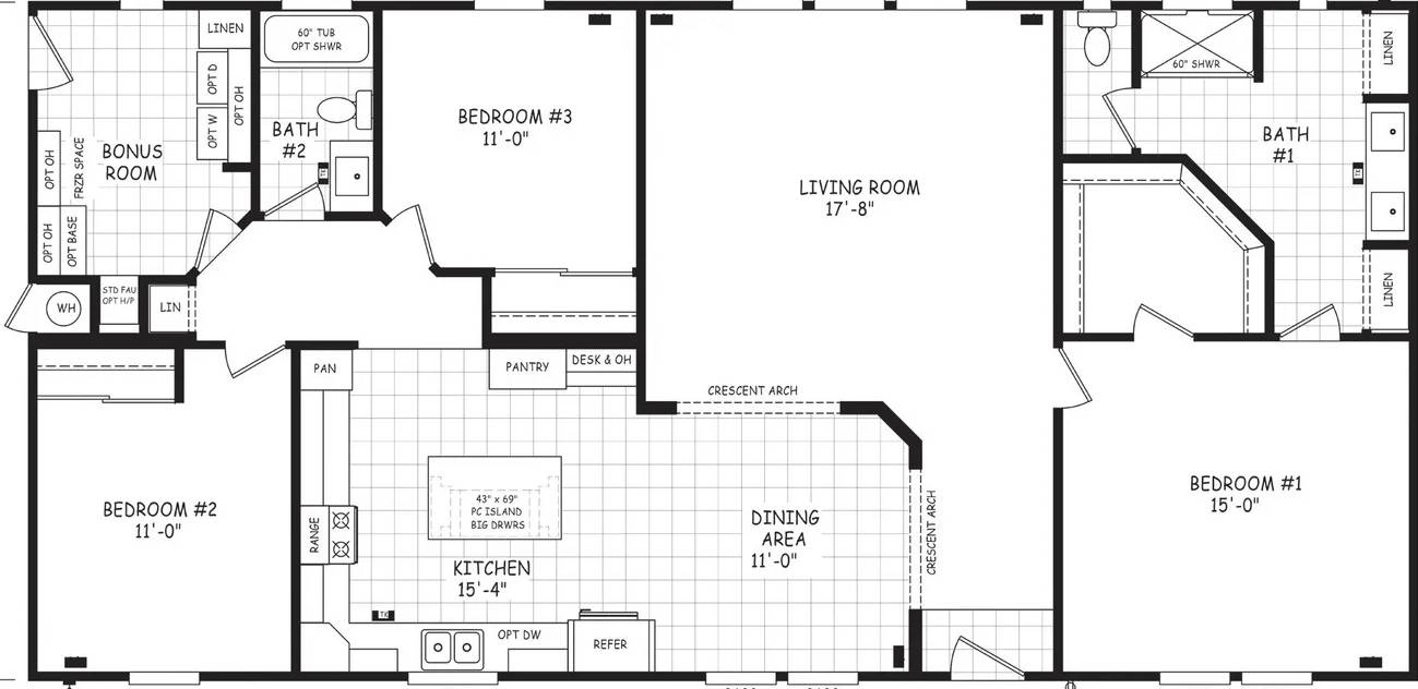 Pinnacle 30603A Floor Plan