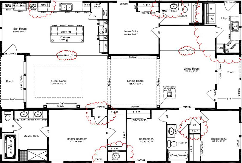 Ruddick ranch floor plan home features