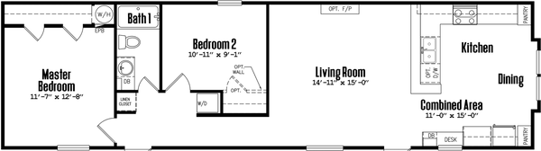 Singlewide h-16×60-21fka floor plan home features