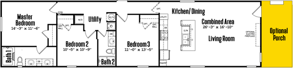 Ultra-wide 18×72-32a floor plan home features