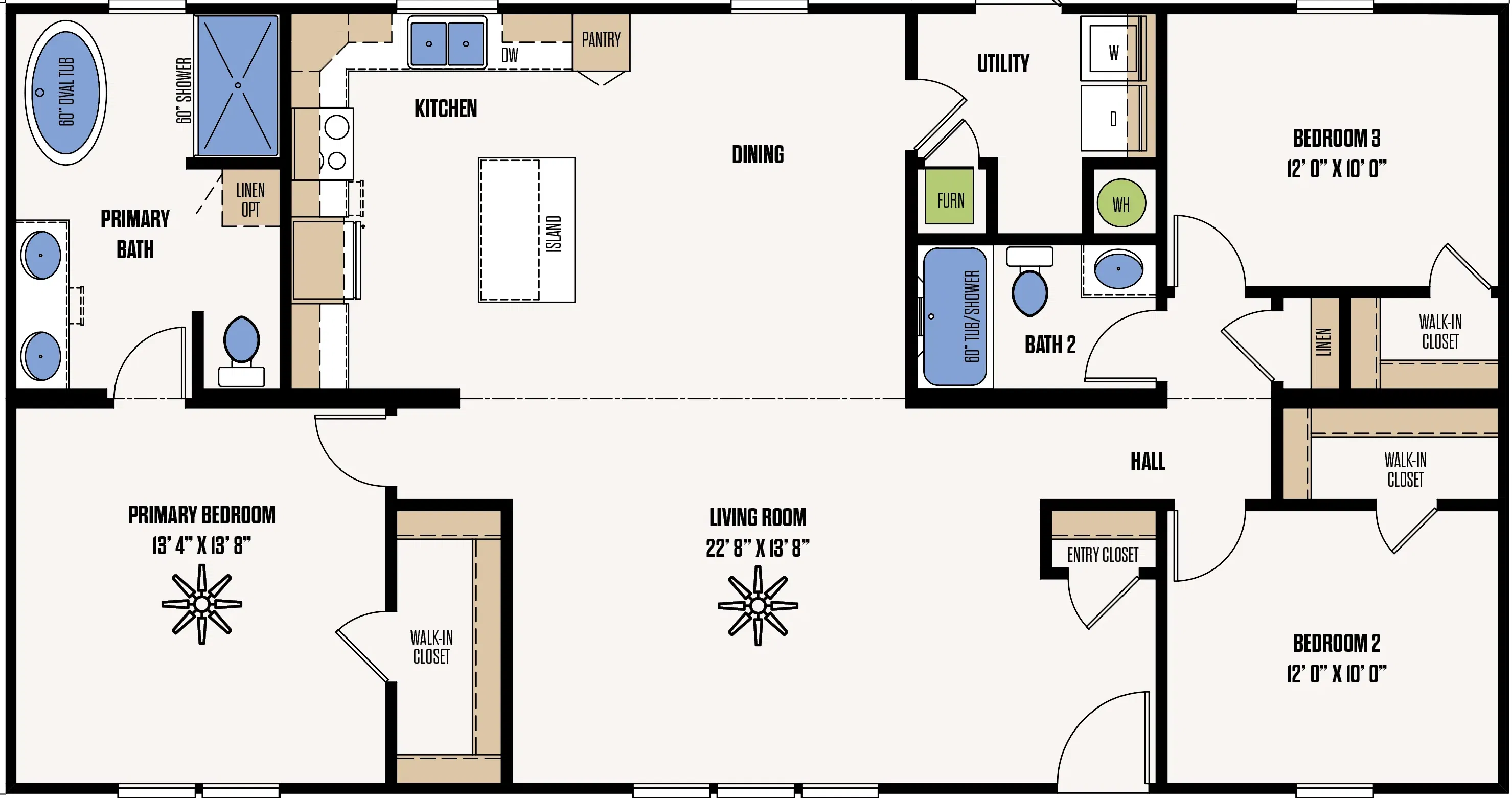The bell floor plan home features
