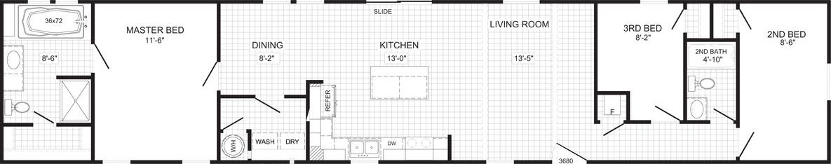 The bandit floor plan home features